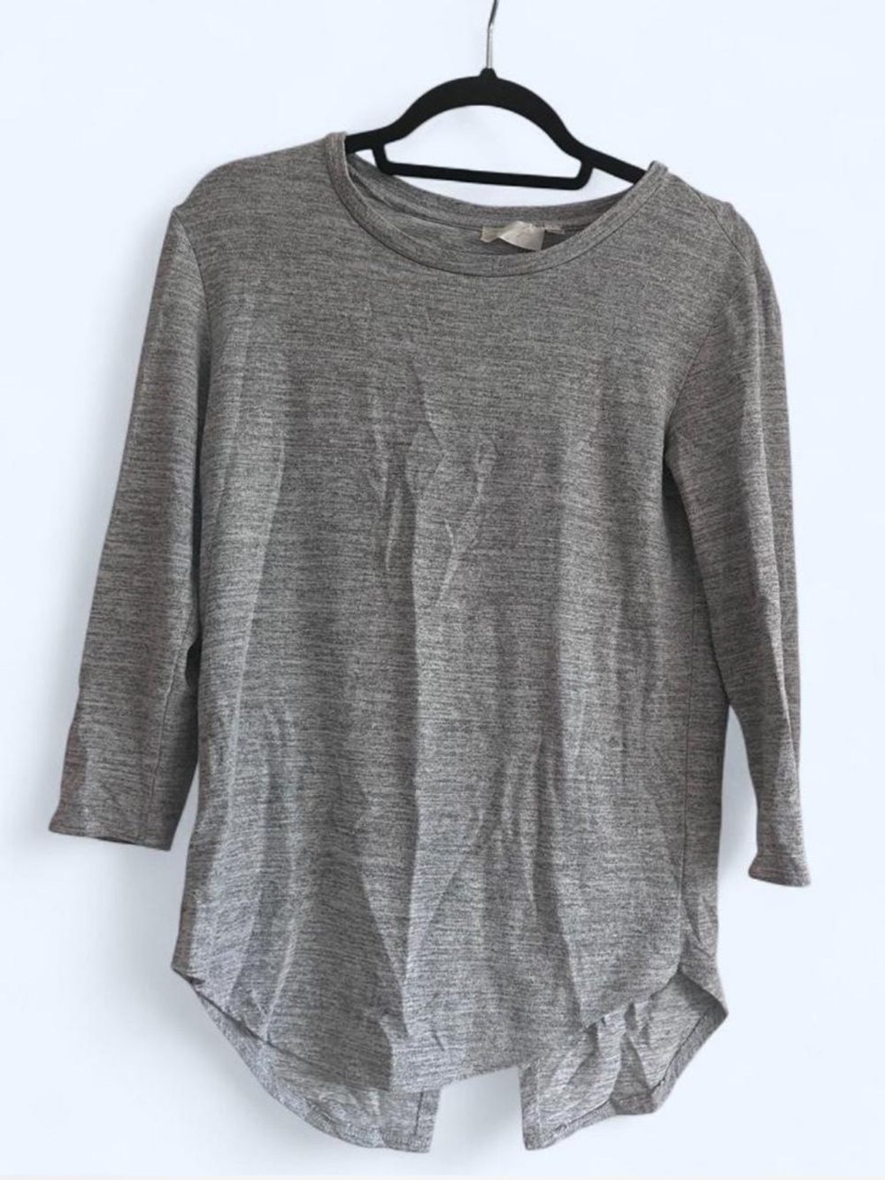 Knit Split Back Long Sleeve Blouse - Size S